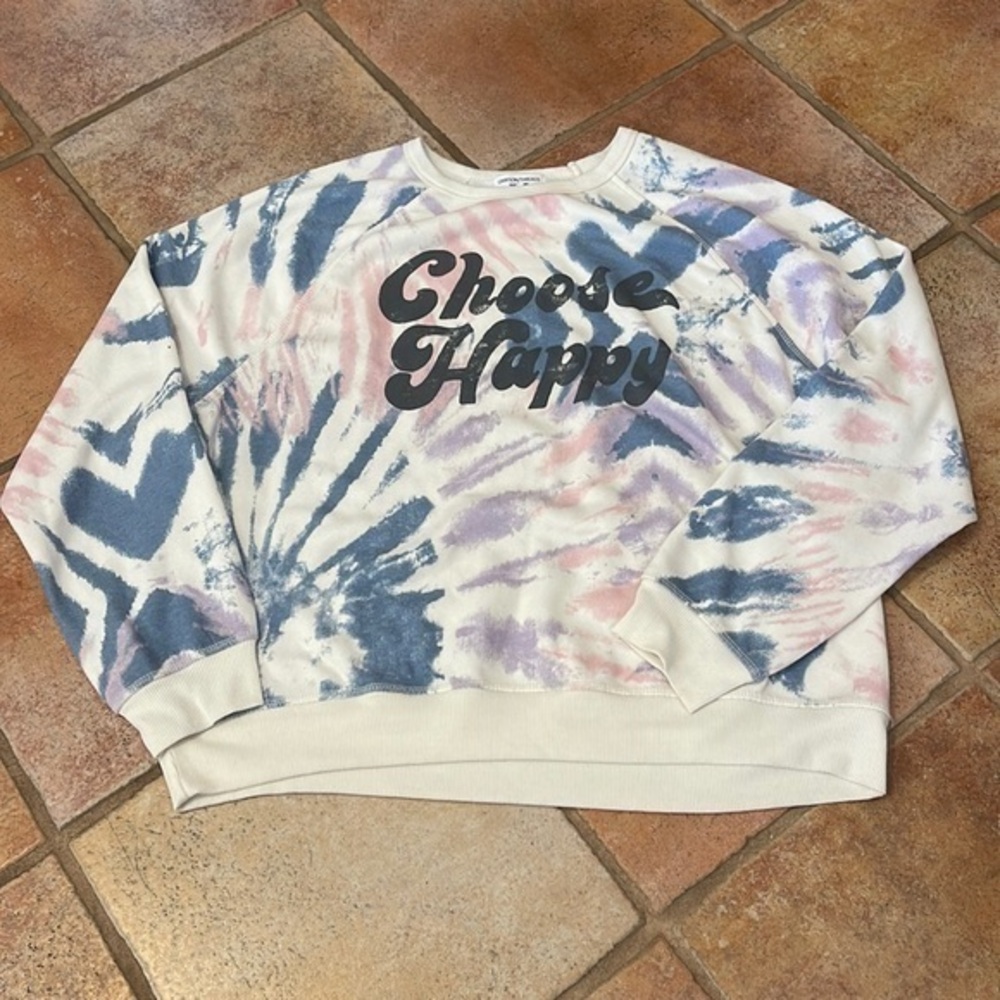 Grayson Threads tie dye CHOOSE HAPPY pullover sweatshirt